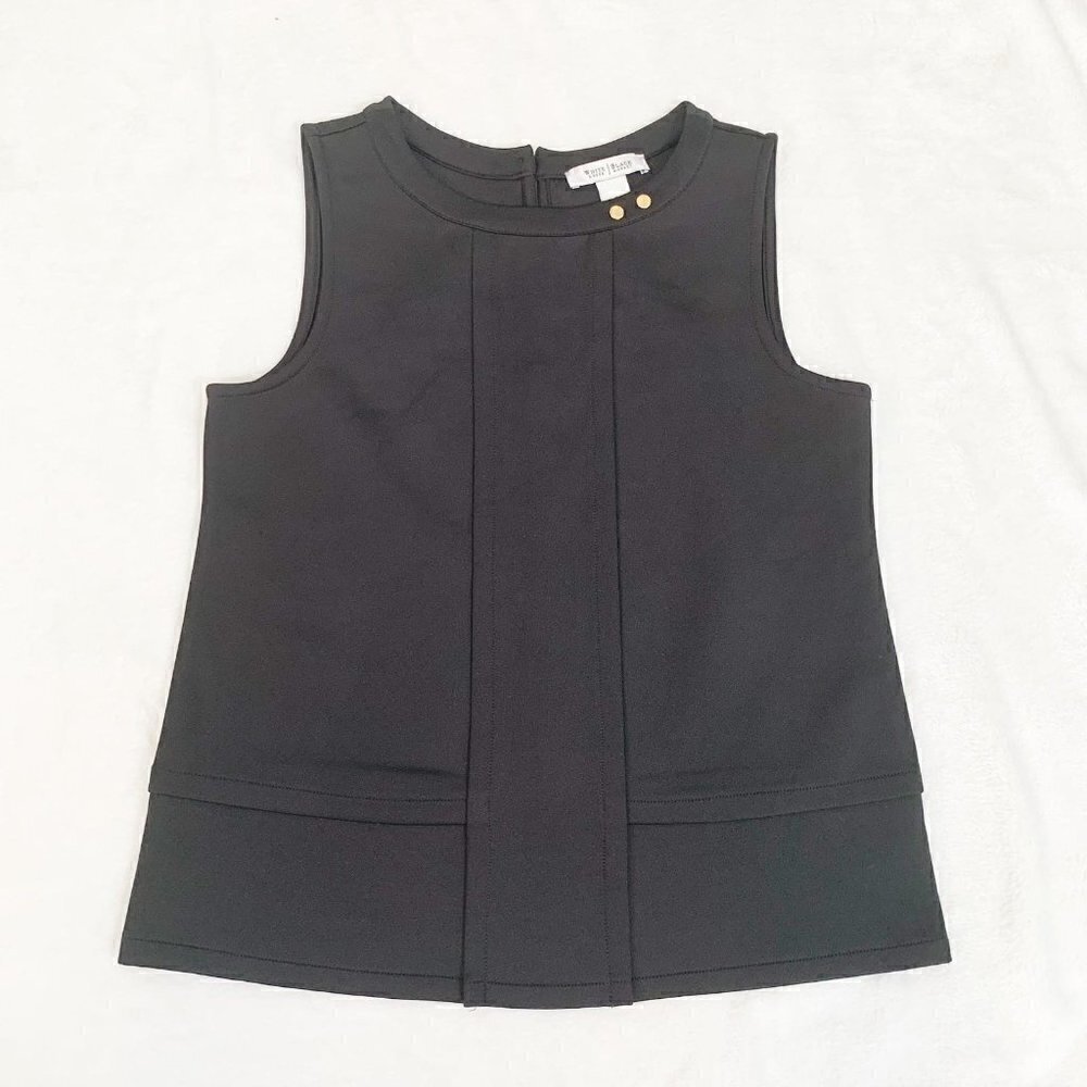 White Houseโ Black Market Shell Top Women Small Black Gold Hardware Tiered Hem
